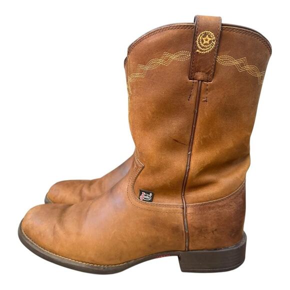 Justin Jeb 10" Roper Cowboy Boot Flex Sole Men size 10 D - Picture 2 of 9